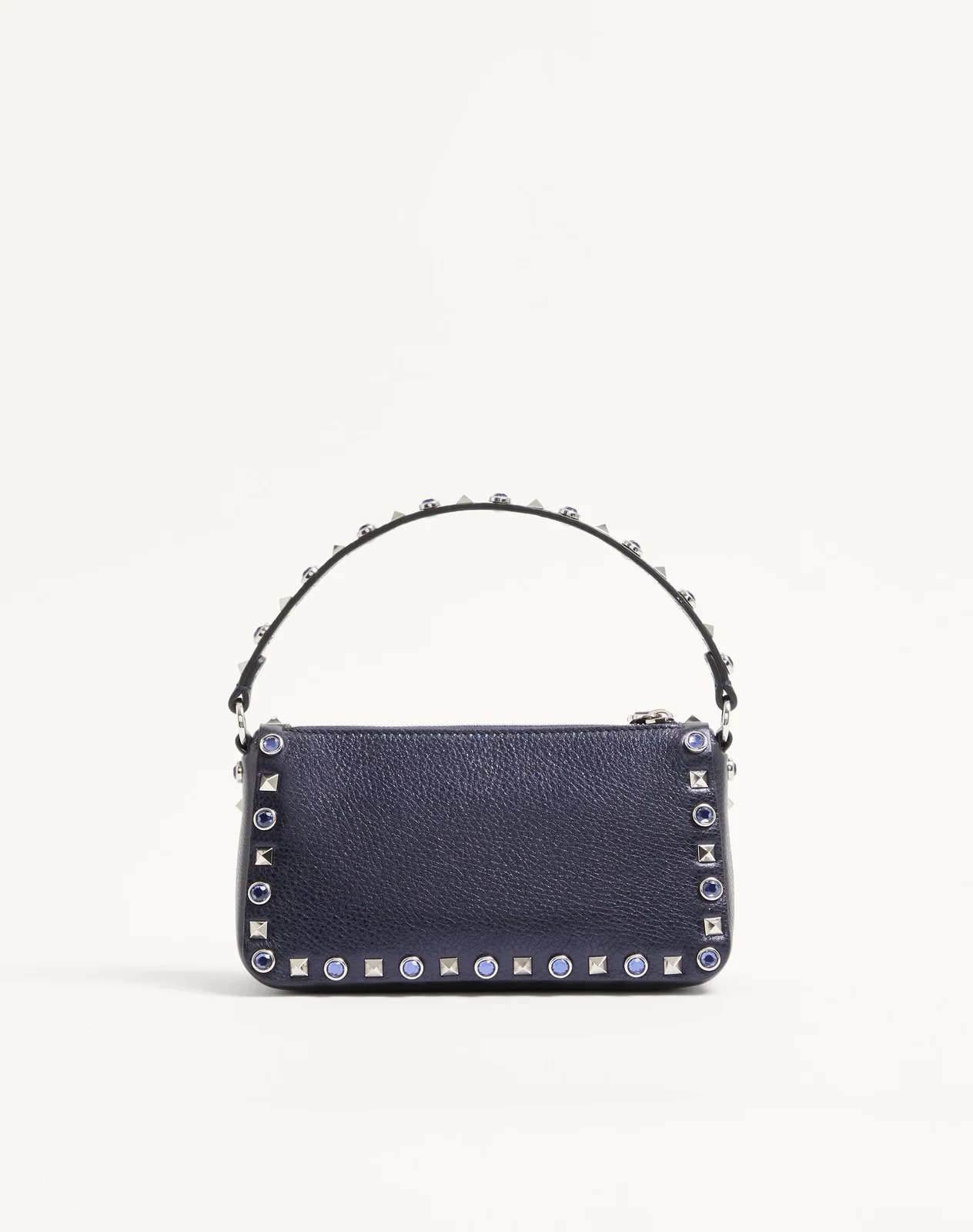 Маленькая сумка через плечо Valentino Garavani Rockstud из ламинированной телячьей кожи с кабошонами — фото 4