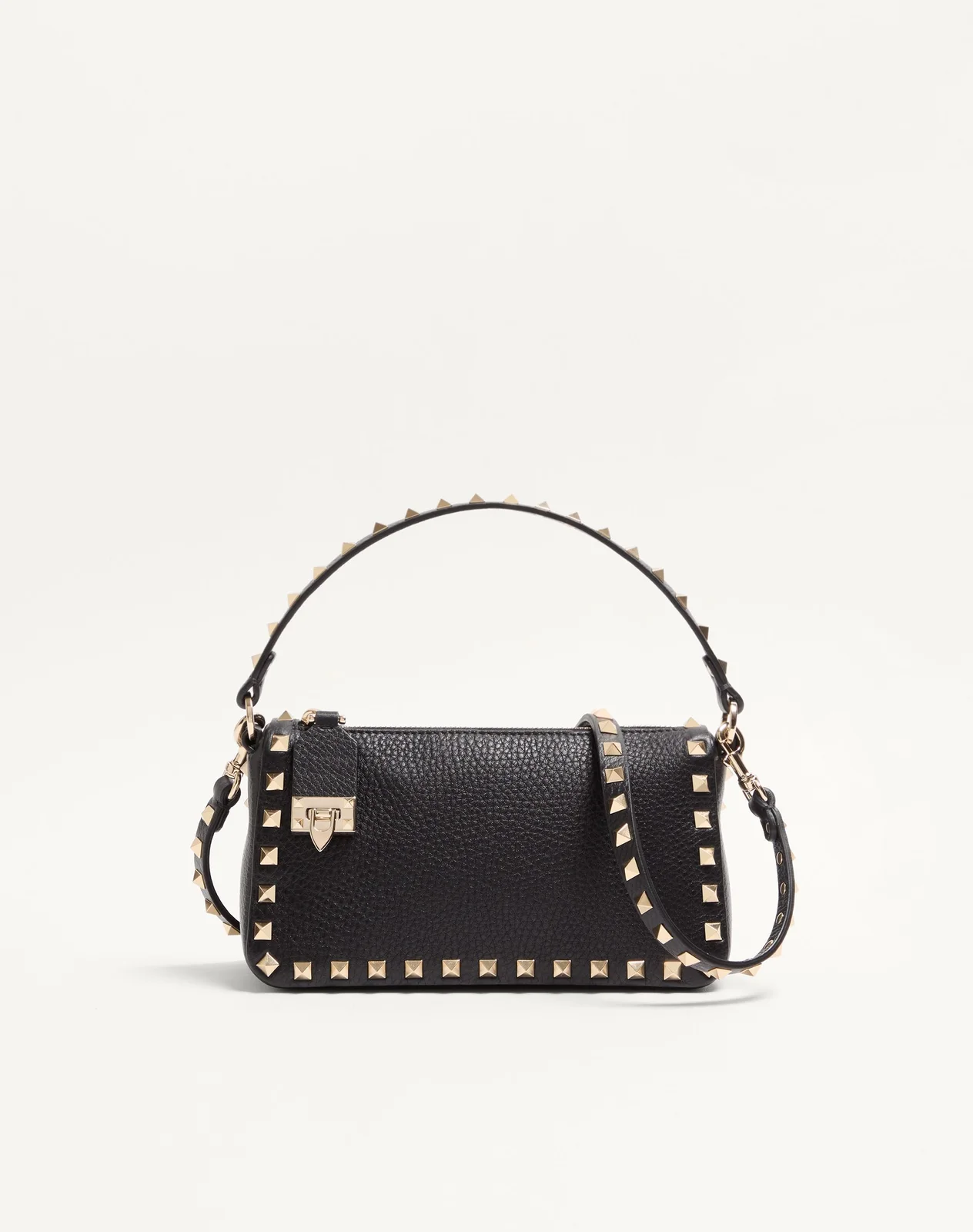Маленькая сумка через плечо Rockstud из зернистой телячьей кожи — фото 1