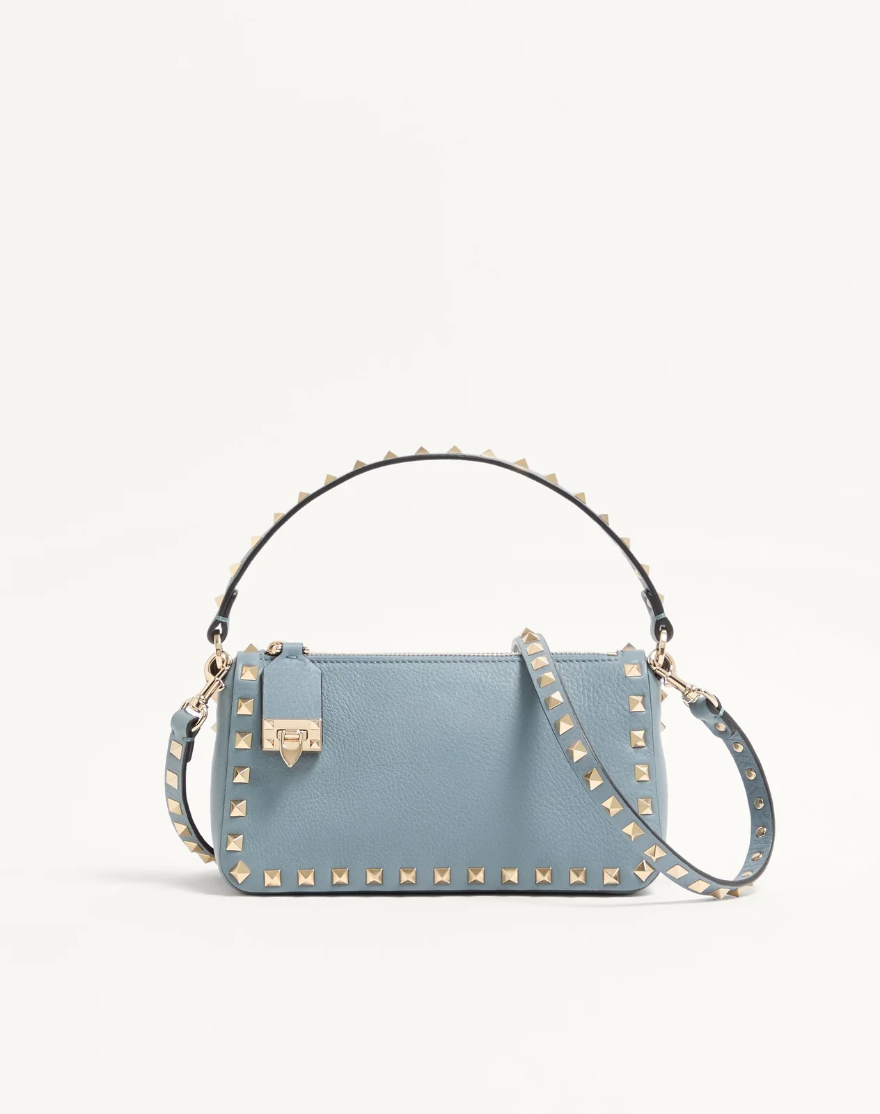 Маленькая сумка через плечо Rockstud из зернистой телячьей кожи — фото 1