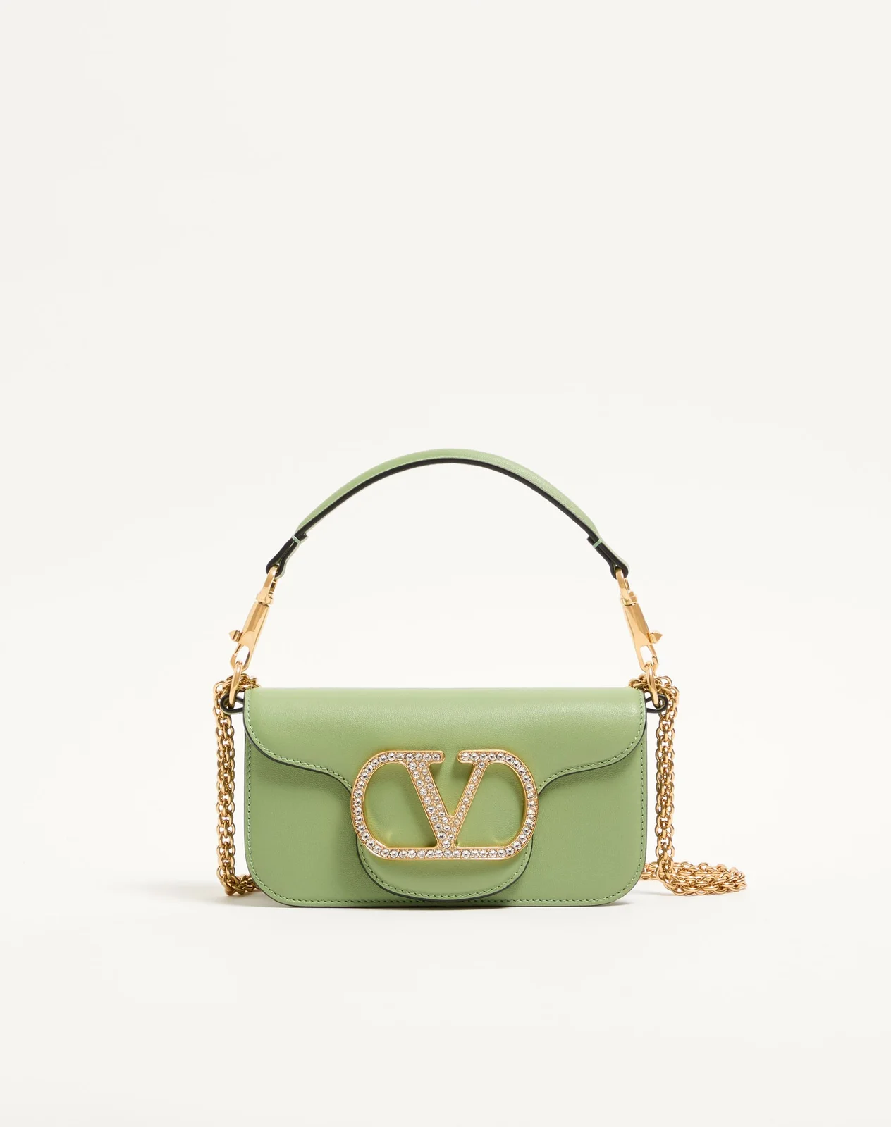 Маленькая сумка через плечо Valentino Garavani Locò с ювелирным логотипом — фото 1