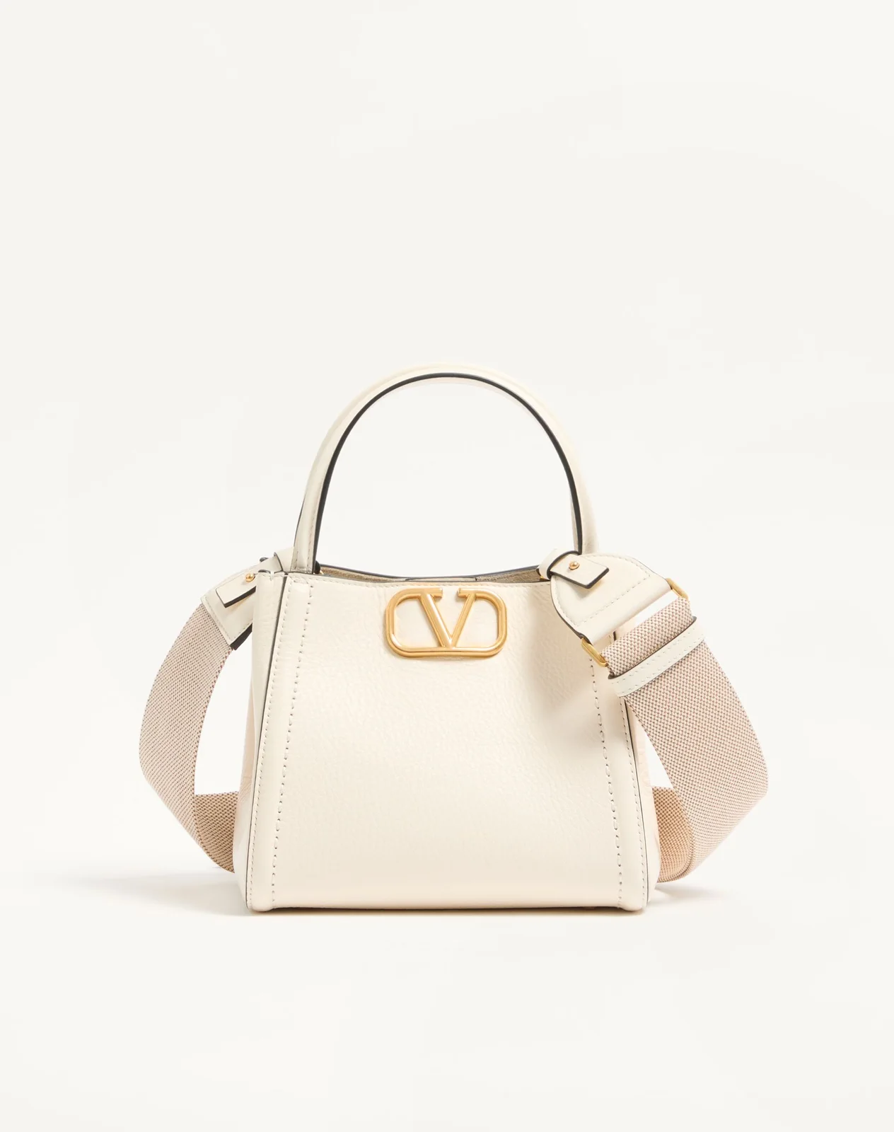Маленькая сумка с ручками Valentino Garavani Alltime из зернистой телячьей кожи — фото 1