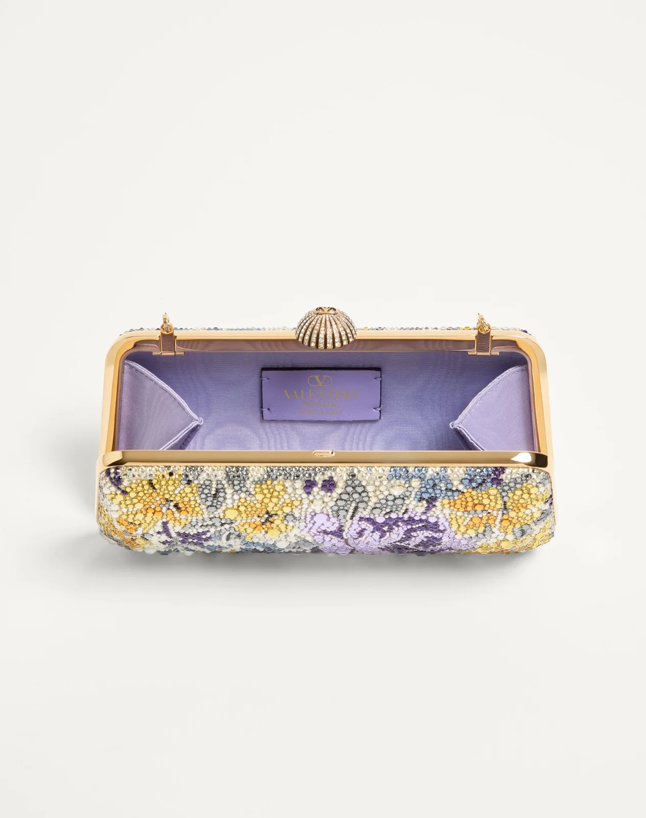Клатч-минодьер Valentino Garavani Carry Secrets со стразами Flowerism — фото 6