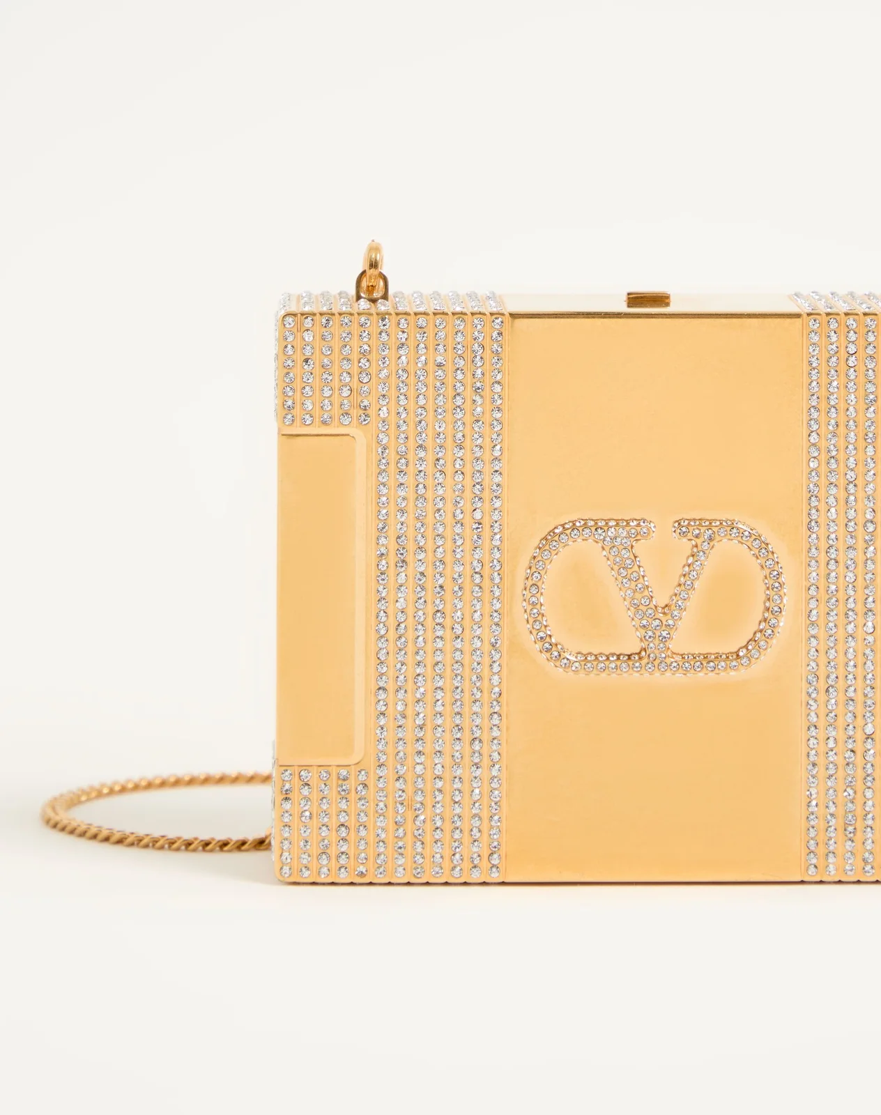 Клатч-минодьер Valentino Garavani Minaumorphe из металла с кристаллами Swarovski® и атласным футляром — фото 6