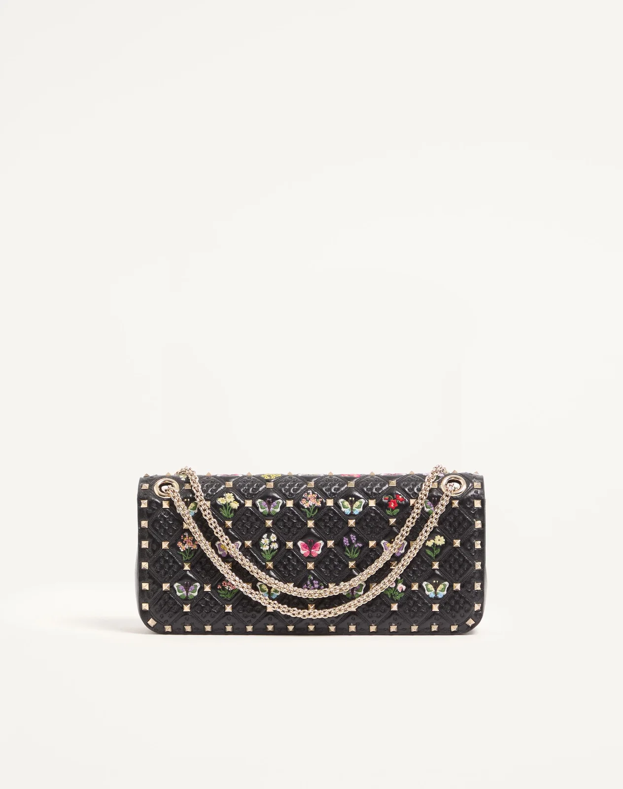 Сумка через плечо среднего размера Valentino Garavani Rockstud Spike из кожи наппа с вышивкой — фото 5