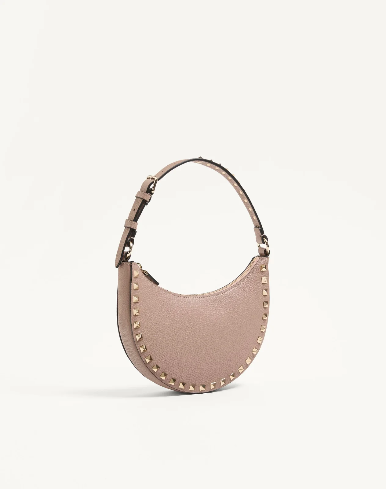 Мини-сумка-хобо Rockstud из зернистой телячьей кожи — фото 2