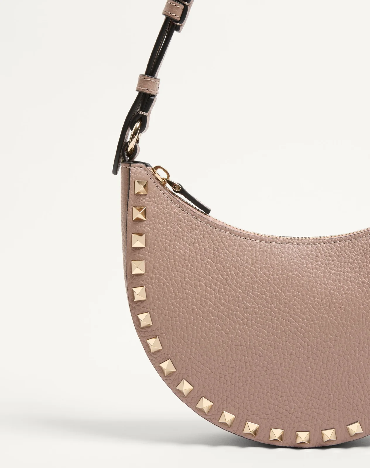 Мини-сумка-хобо Rockstud из зернистой телячьей кожи — фото 6
