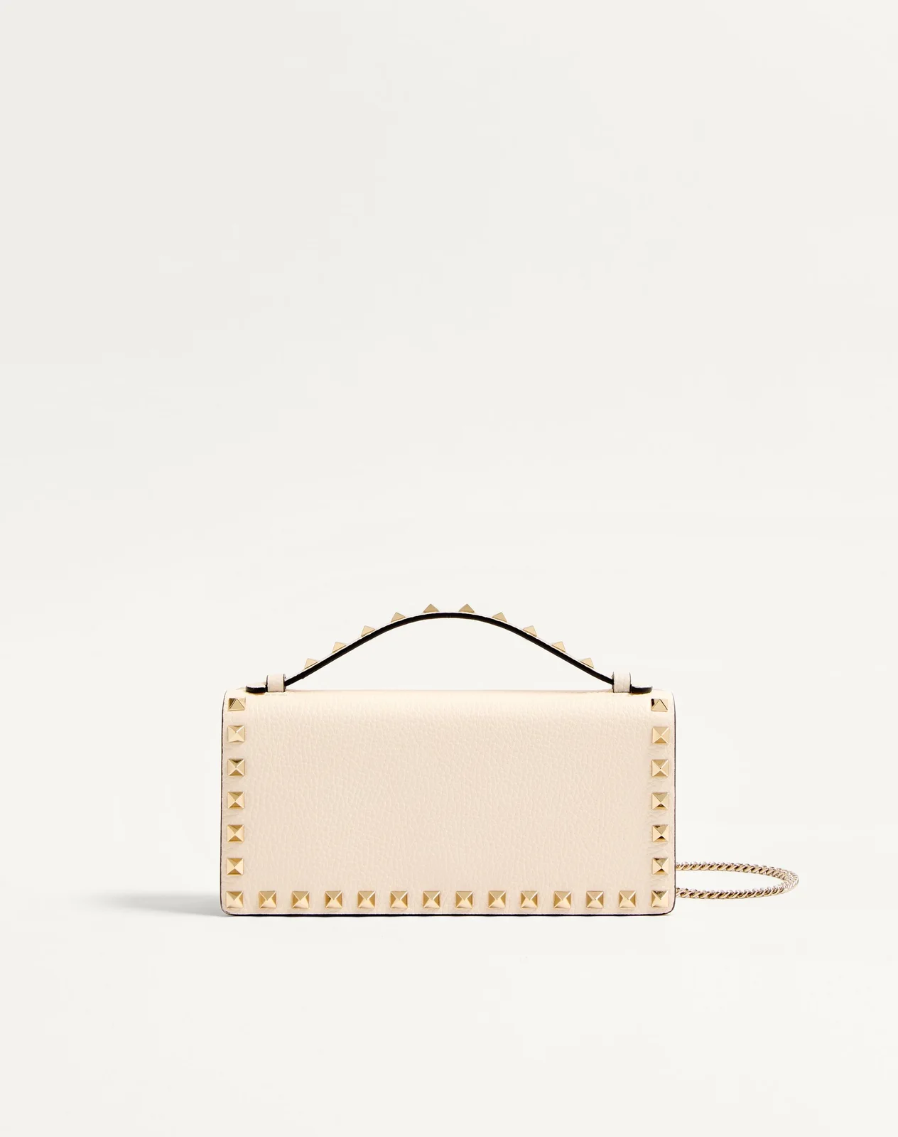 Кошелёк на цепочке Rockstud из зернистой телячьей кожи — фото 1
