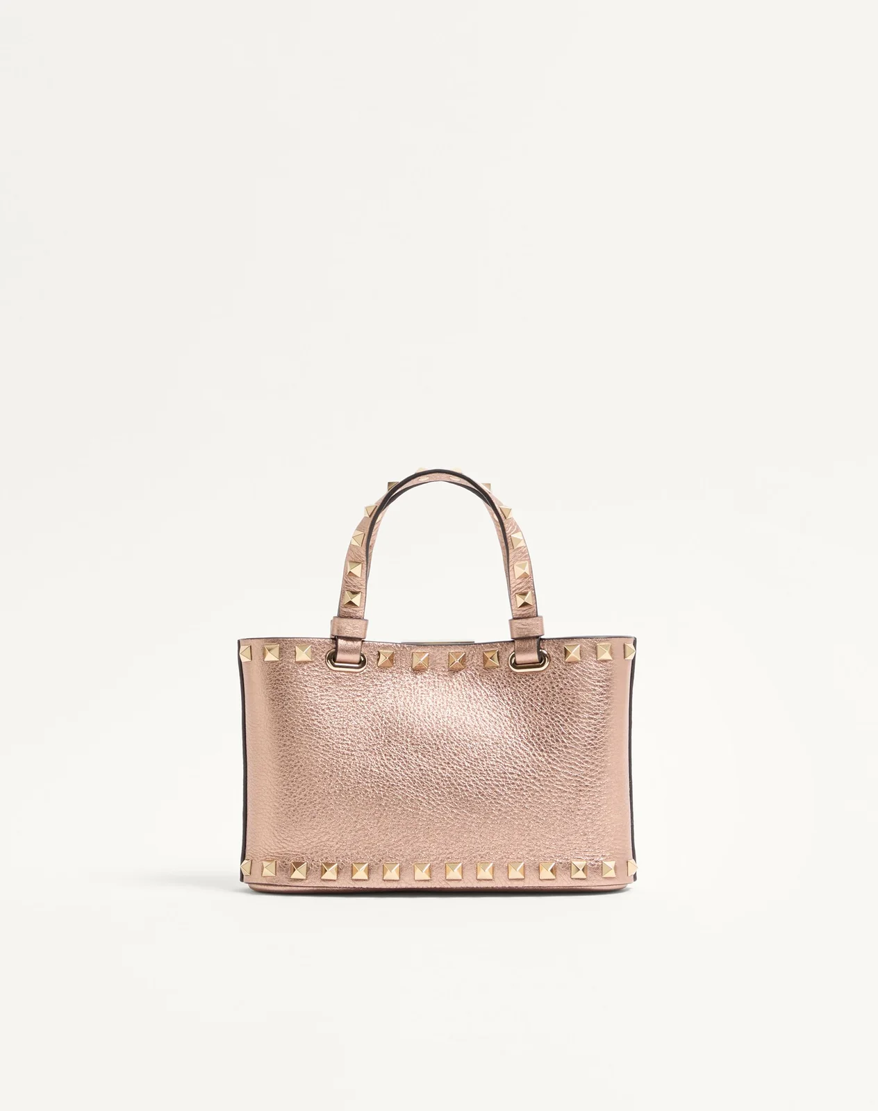 Мини-сумка-тоут Rockstud из ламинированной зернистой телячьей кожи — фото 5