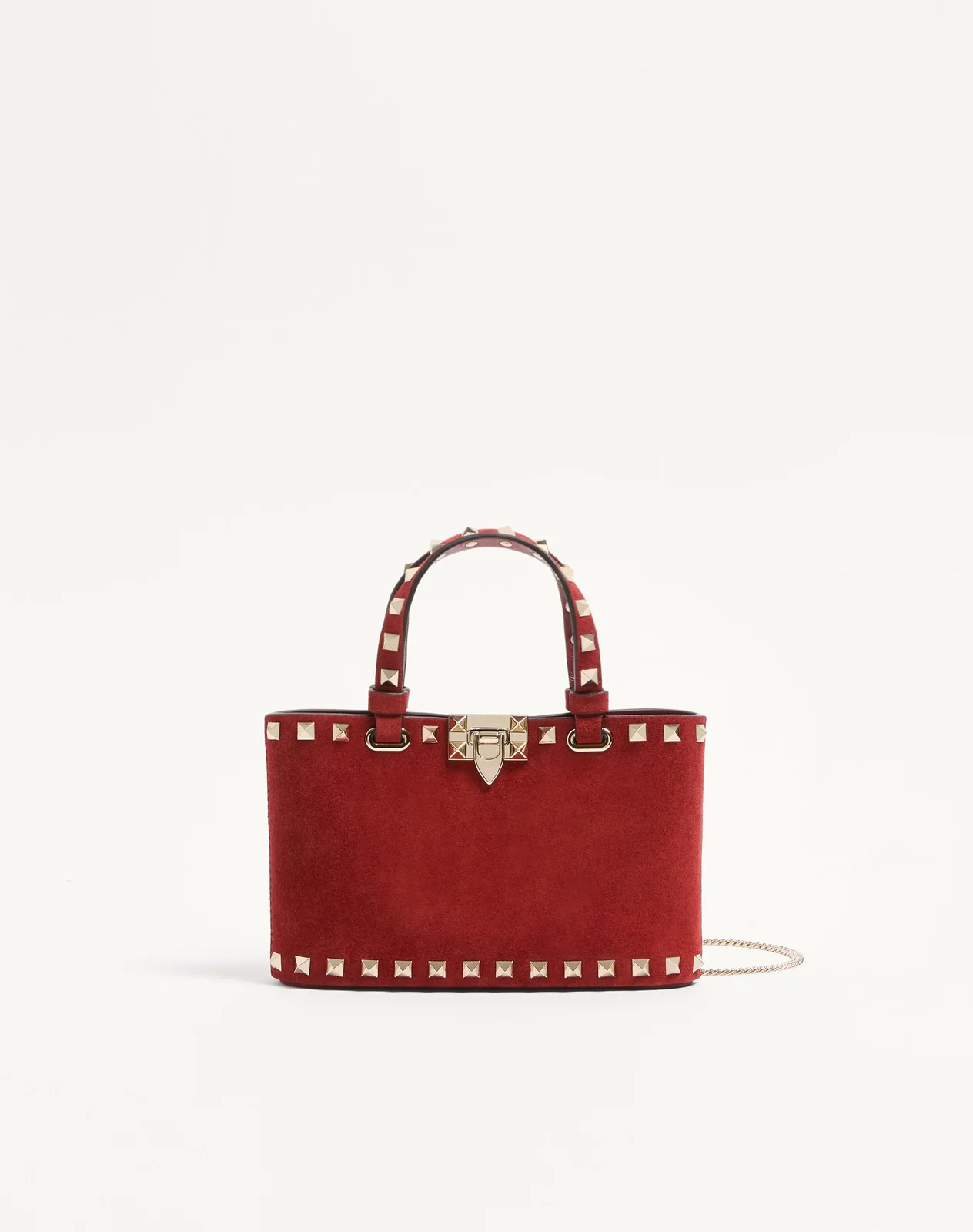 Мини-сумка-тоут Rockstud из замши — фото 1