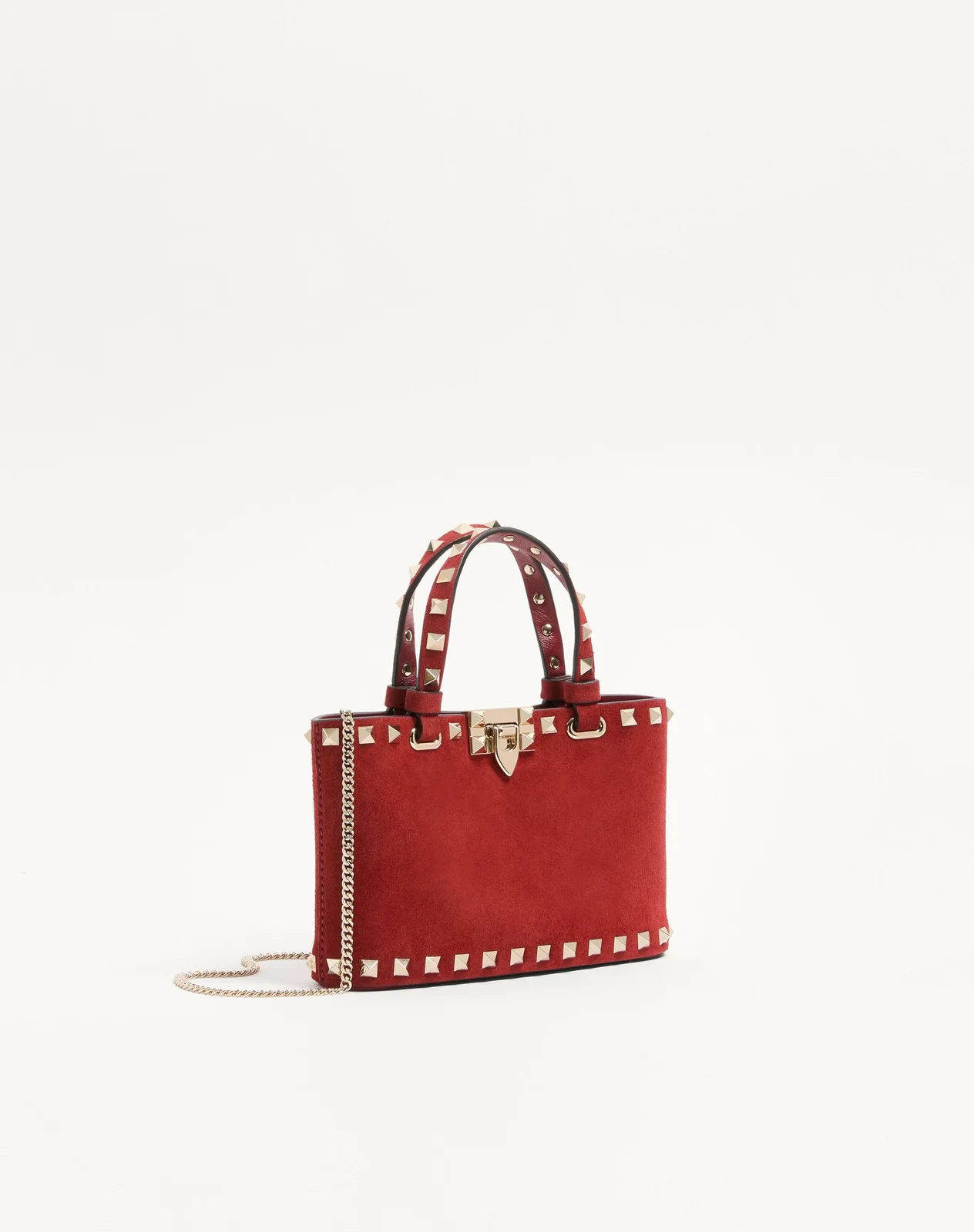Мини-сумка-тоут Rockstud из замши — фото 3