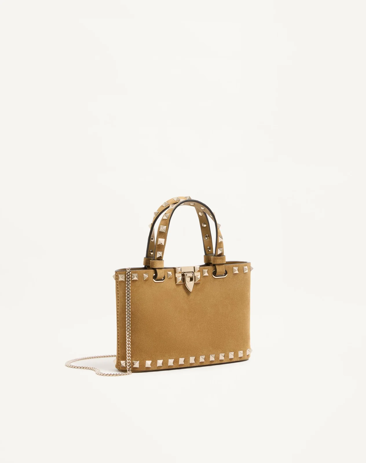 Мини-сумка-тоут Rockstud из замши — фото 3