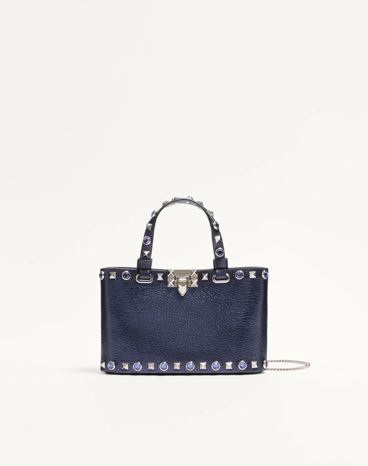 Мини-сумка-тоут Valentino Garavani Rockstud из ламинированной телячьей кожи — фото 1