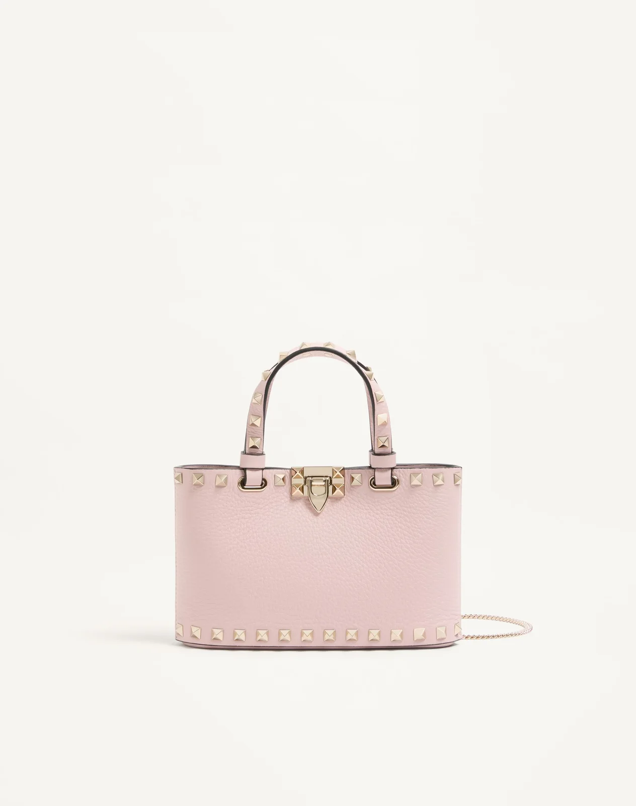 Мини-сумка-тоут Rockstud из зернистой телячьей кожи — фото 1