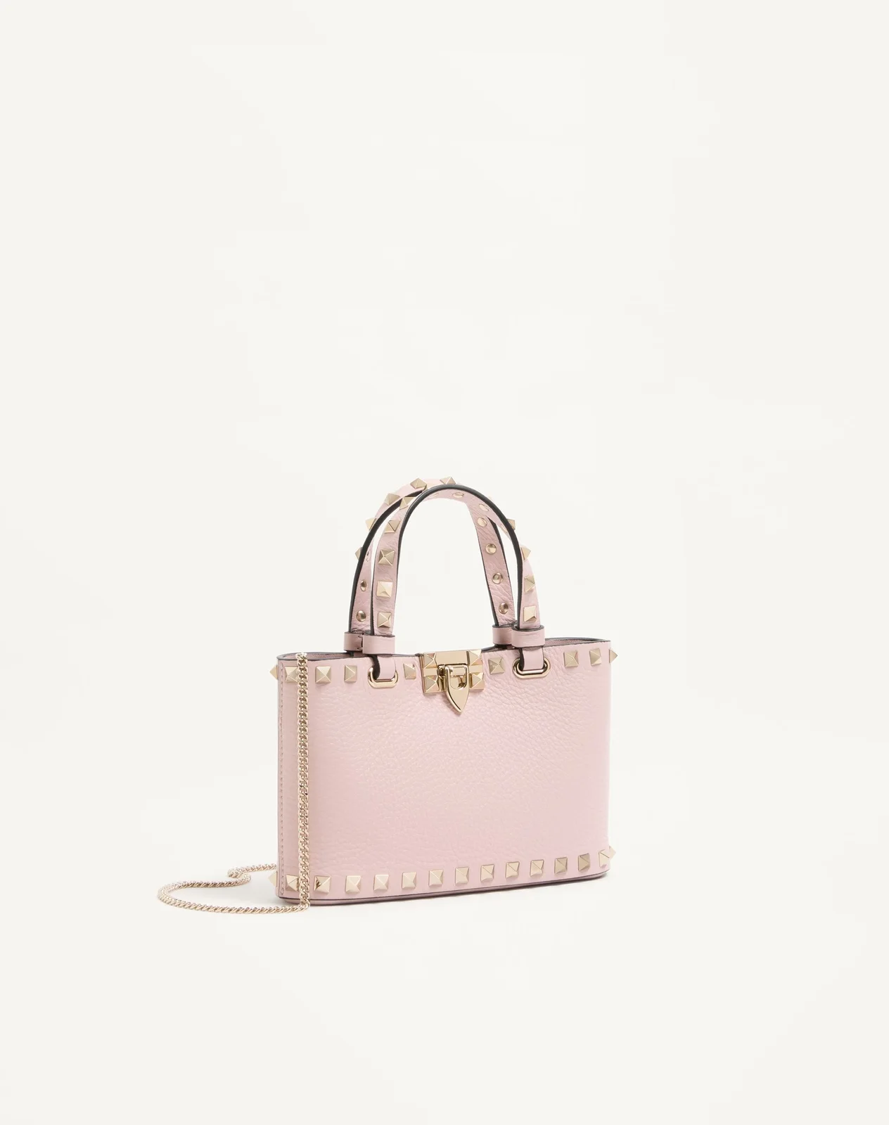 Мини-сумка-тоут Rockstud из зернистой телячьей кожи — фото 3
