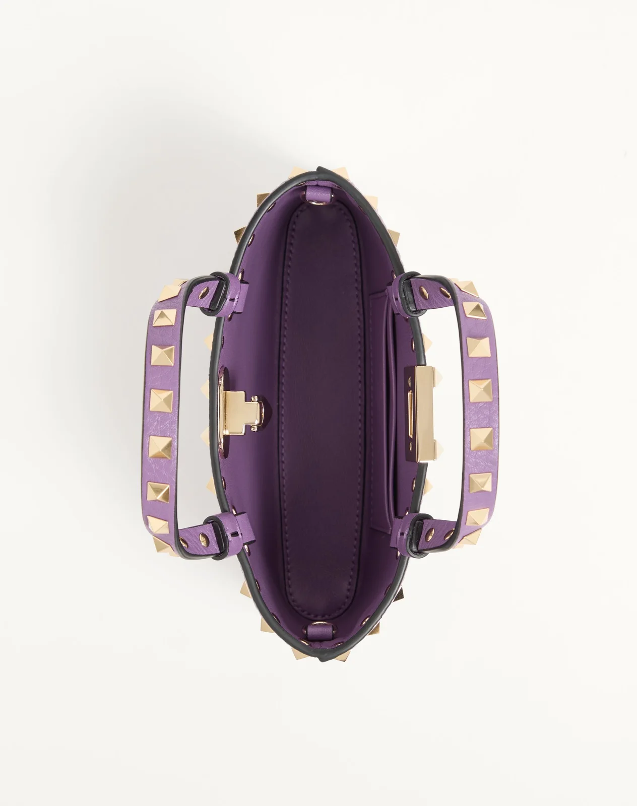 Мини-сумка-тоут Rockstud из зернистой телячьей кожи — фото 6