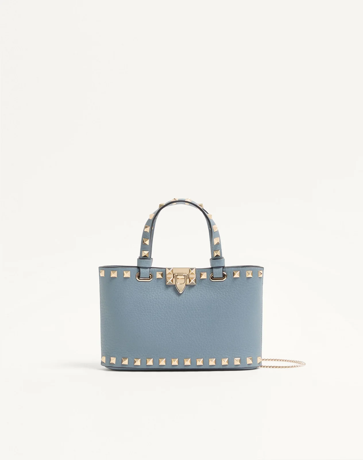 Мини-сумка-тоут Rockstud из зернистой телячьей кожи — фото 1