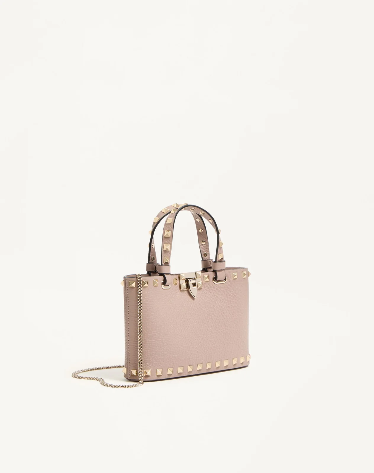 Мини-сумка-тоут Rockstud из зернистой телячьей кожи — фото 3