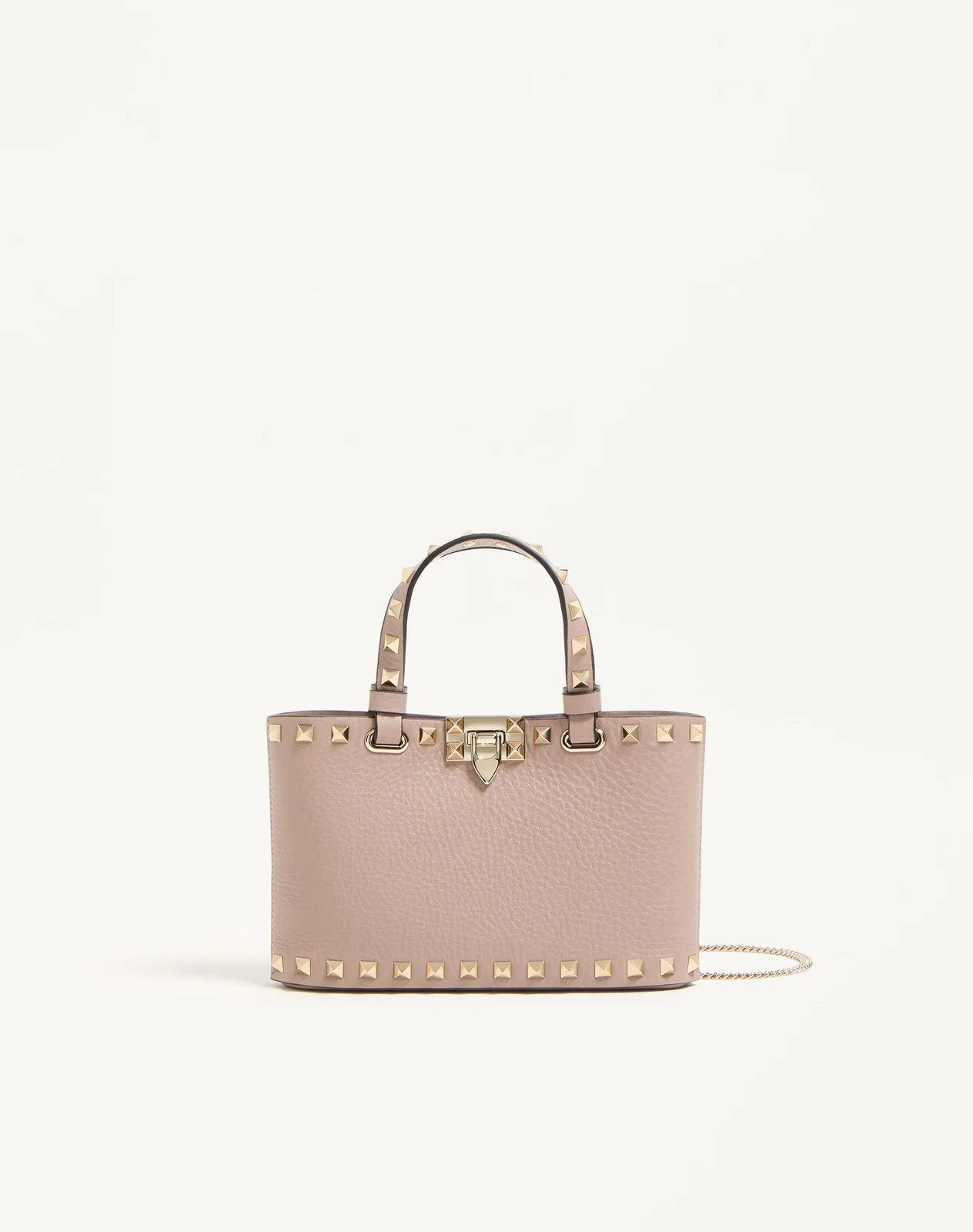 Мини-сумка-тоут Rockstud из зернистой телячьей кожи — фото 1