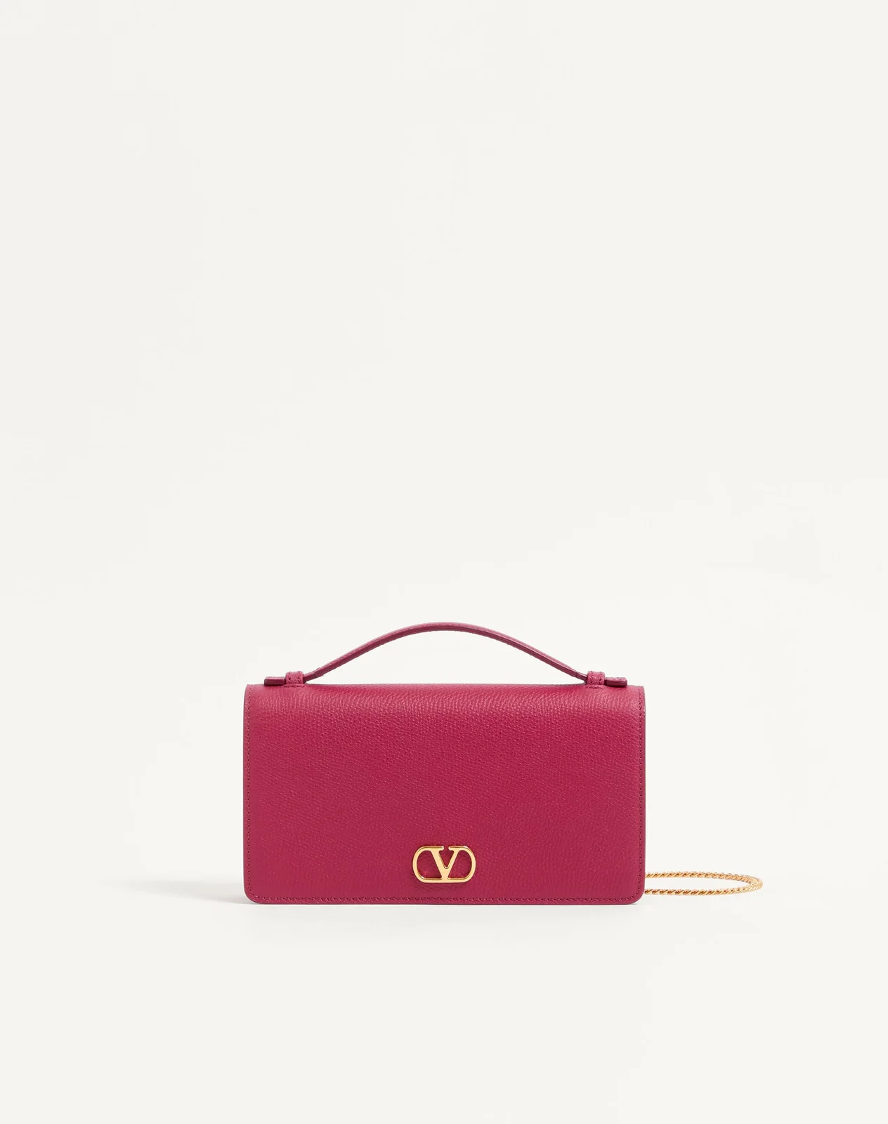 Кошелёк на цепочке VLogo Signature из зернистой телячьей кожи — фото 1