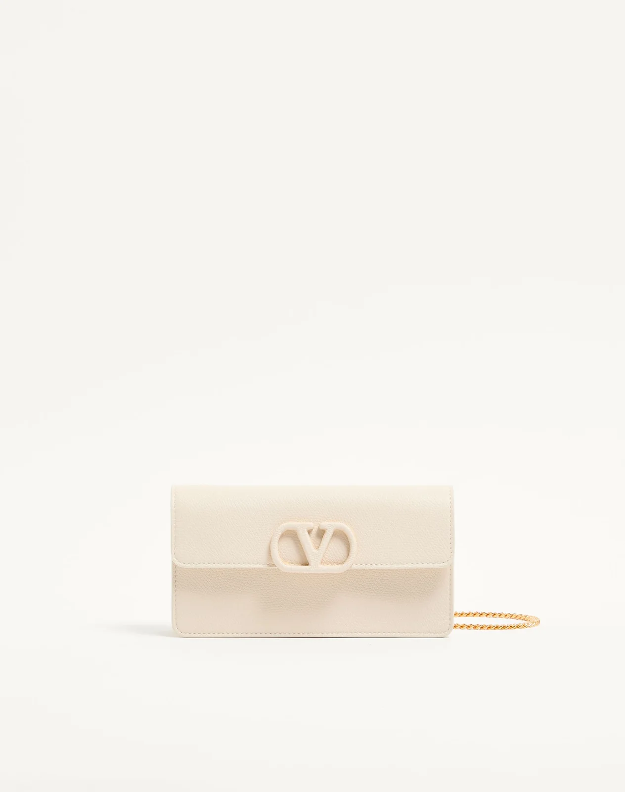 Кошелёк на цепочке VLogo Signature из зернистой телячьей кожи