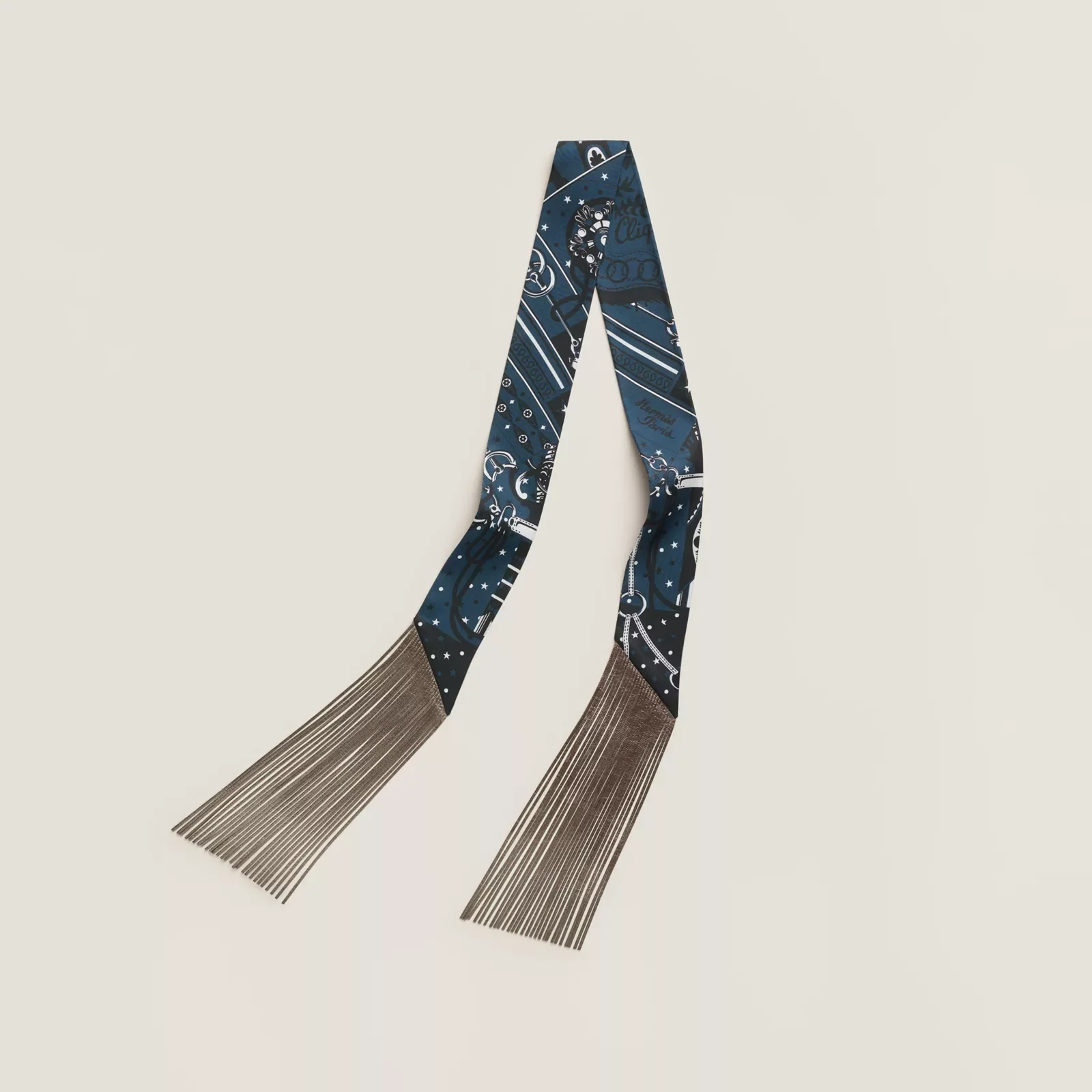 BANDANA Кожаная кисточка Twilly Маленький шелковый шарф — фото 2