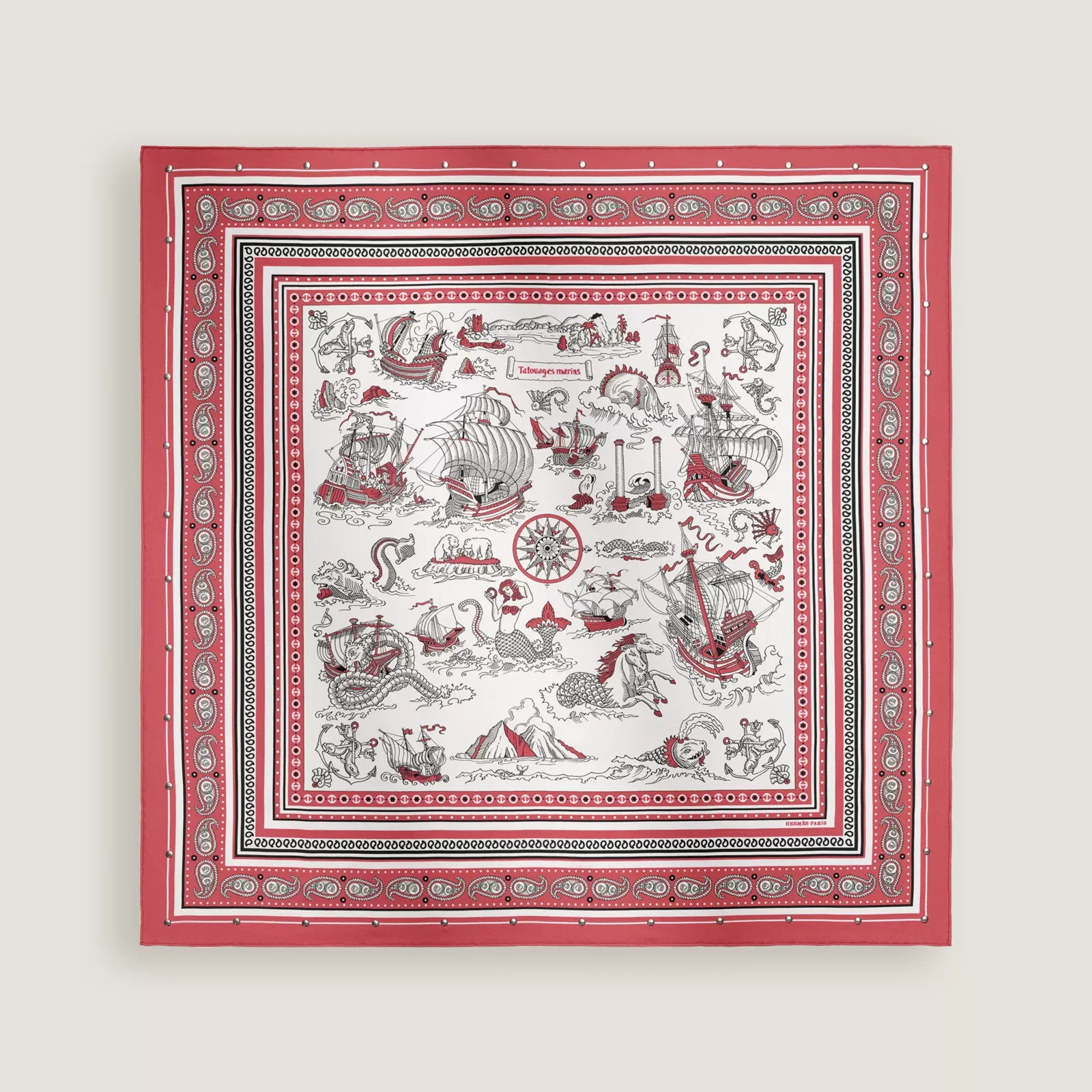 - Морские татуировки.Bandana”70 Шарф с заклепками — фото 1