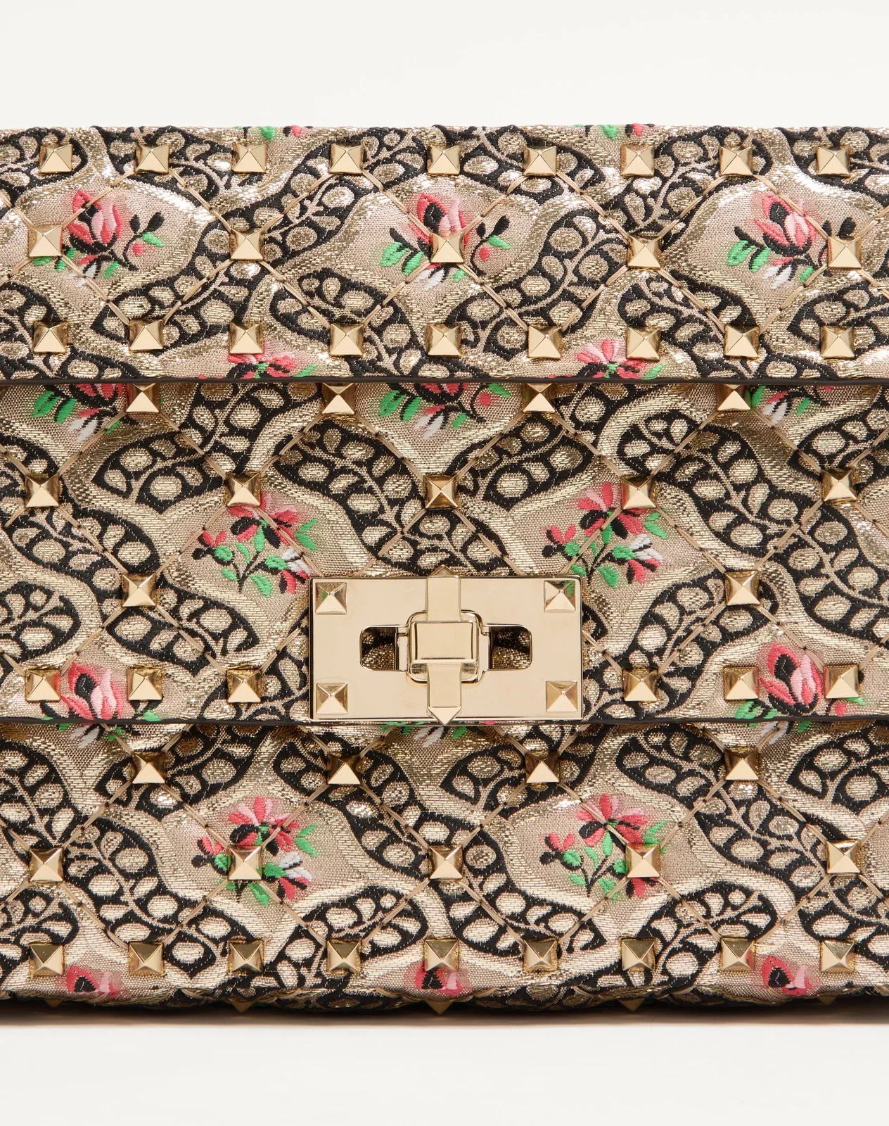 Маленькая сумка Valentino Garavani Rockstud Spike из жаккарда Papier Floral — фото 7
