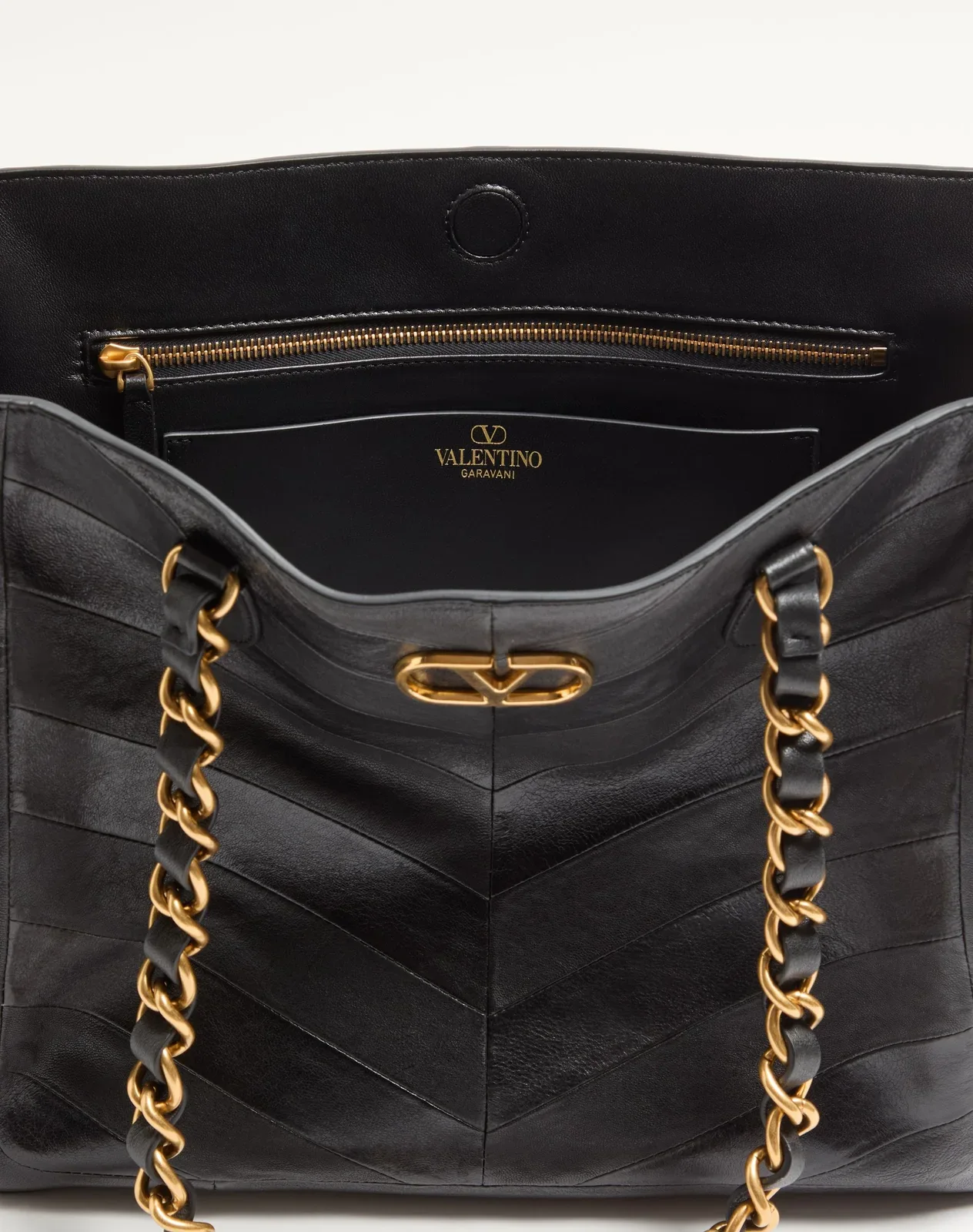Сумка-тоут Valentino Garavani Laseine из кожи наппа с шевронным узором — фото 6