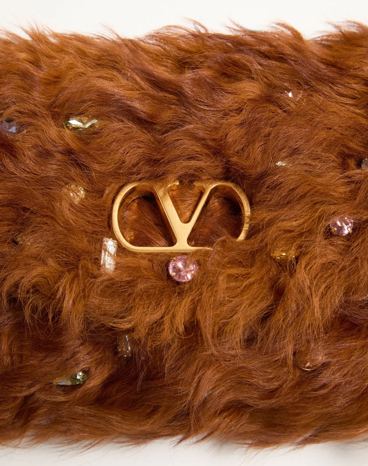 Маленькая сумка через плечо Valentino Garavani DeVain из овчины со стразами — фото 6