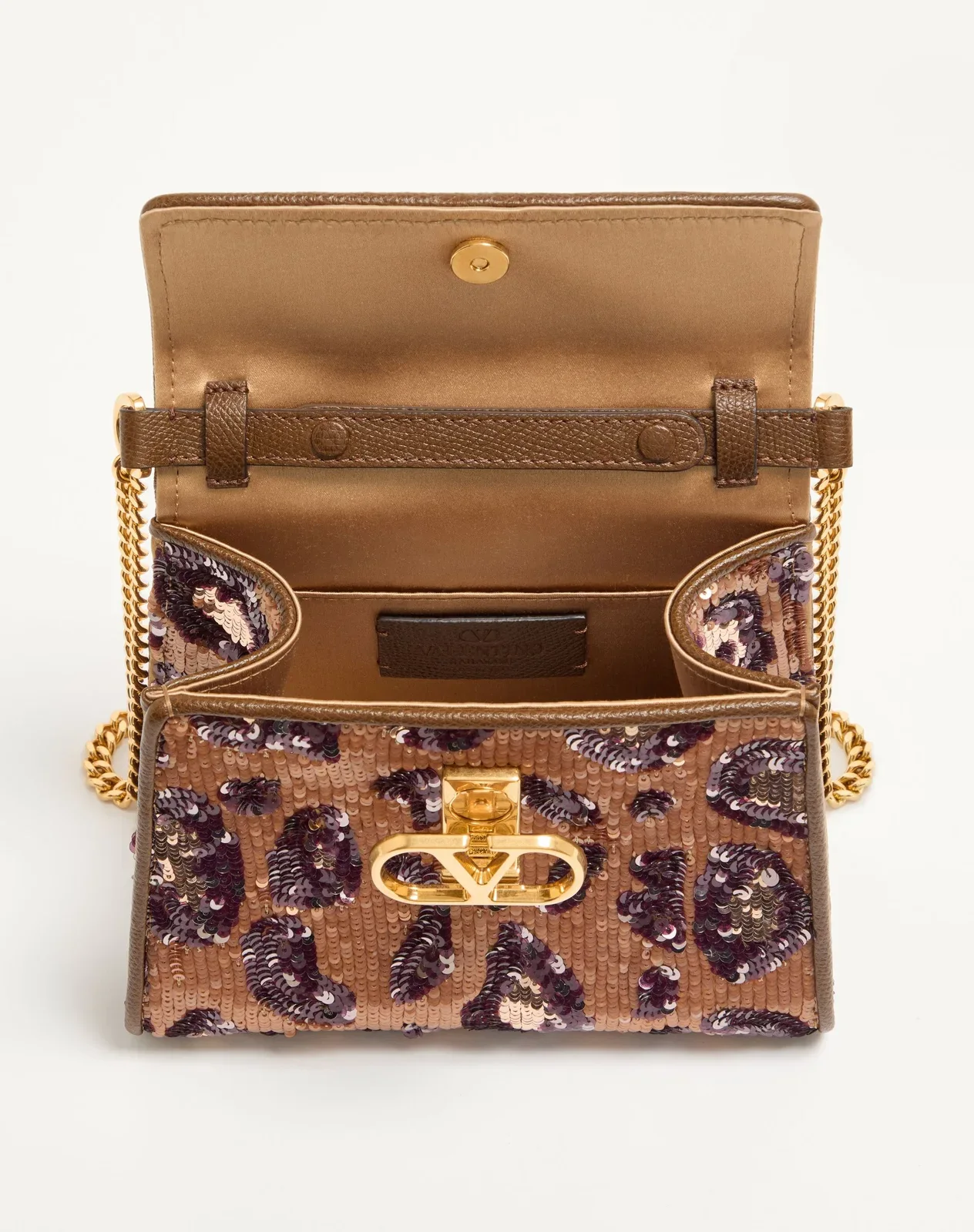 Мини-сумка с ручкой Valentino Garavani VSLING с анималистичной вышивкой — фото 6