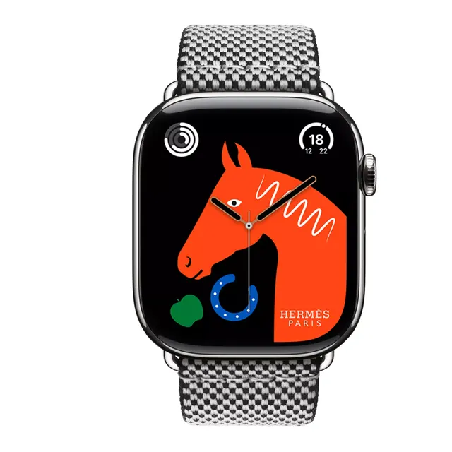 Series 11 Набрать &Apple Watch Hermès 46 Миллиметровая одинарная петля Toile H Ремешок