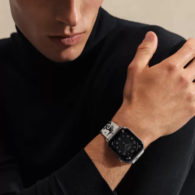 Series 11 Набрать &Apple Watch Hermès 46 Миллиметровый одиночный круг Happy ZooBandana Ремешок