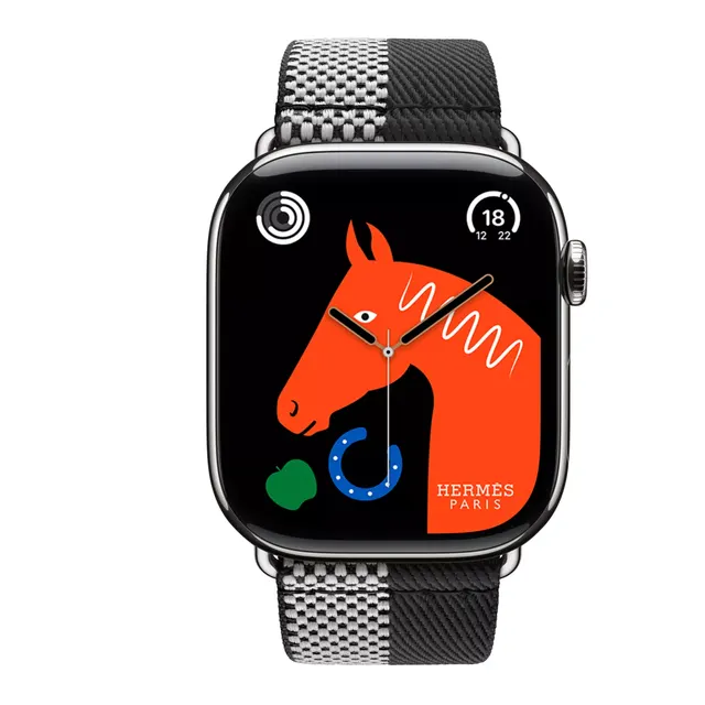 Series 11 Набрать &Apple Watch Hermès 46 Миллиметровая одинарная петля Toile H Ремешок Game Duo