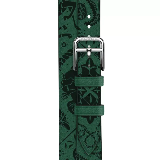 Apple Watch Hermès 42 мм двойная петля Attelage Счастливый зоопарк Bandana Ремешок
