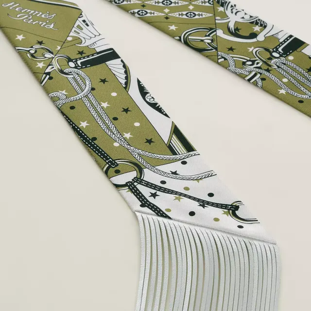 BANDANA Кожаная кисточка Twilly Маленький шелковый шарф