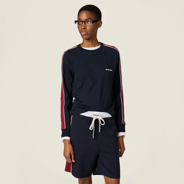 Футболка из хлопкового джерси с длинными рукавами