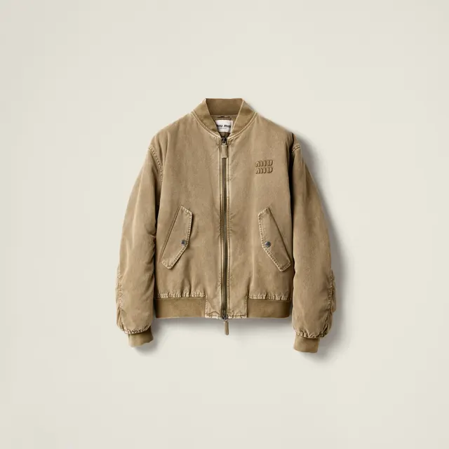 Куртка-бомбер из габардина, окрашенная в готовом виде