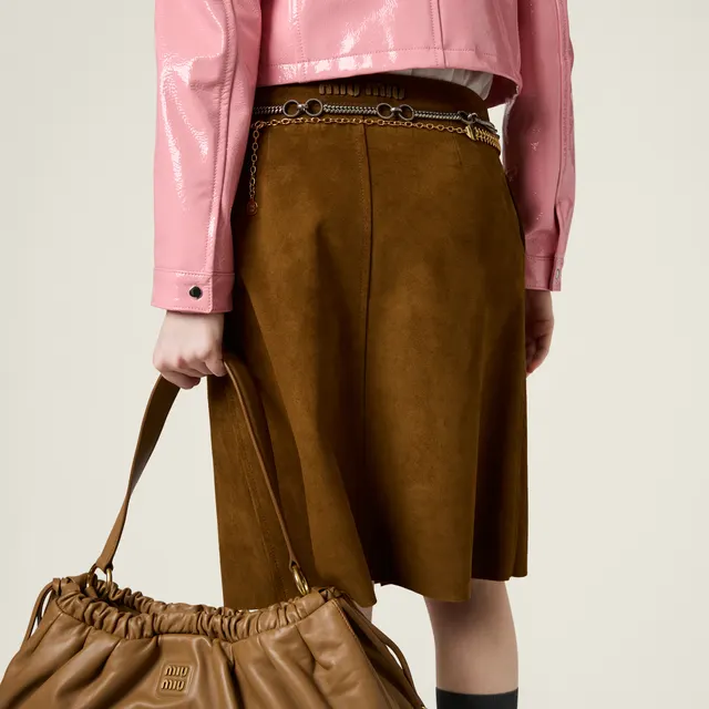 Юбка с запахом из замши