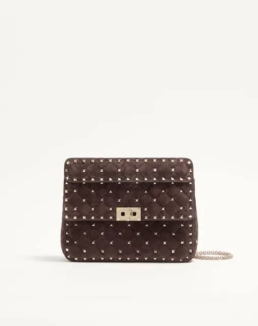 Сумка среднего размера Valentino Garavani Rockstud Spike из замши