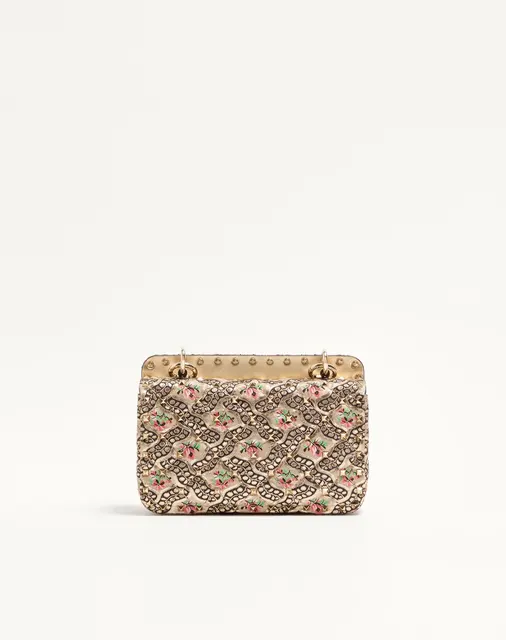 Маленькая сумка Valentino Garavani Rockstud Spike из жаккарда Papier Floral