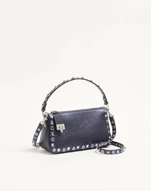 Маленькая сумка через плечо Valentino Garavani Rockstud из ламинированной телячьей кожи с кабошонами