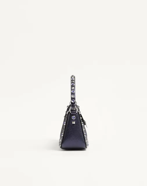 Маленькая сумка через плечо Valentino Garavani Rockstud из ламинированной телячьей кожи с кабошонами