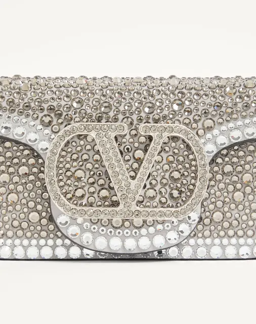 Маленькая сумка через плечо Valentino Garavani Locò со стразами
