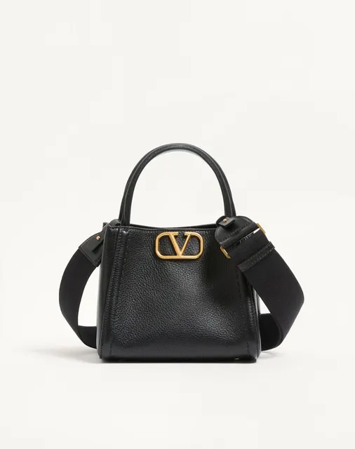 Маленькая сумка с ручками Valentino Garavani Alltime из зернистой телячьей кожи