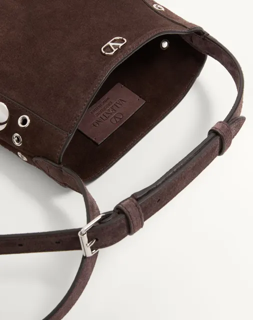 Маленькая сумка через плечо Valentino Garavani Nellcôte из замши с бахромой