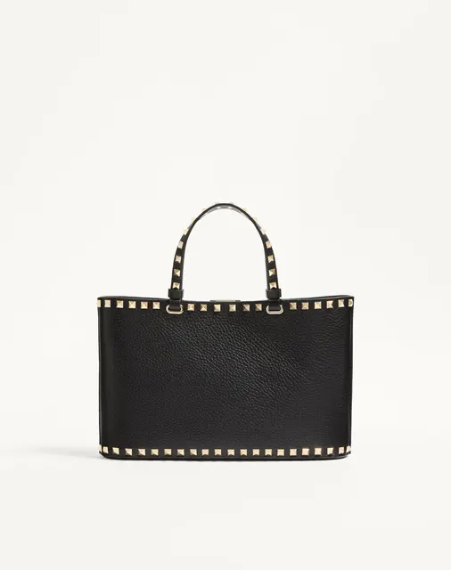 Маленькая сумка-тоут Valentino Garavani Rockstud из зернистой телячьей кожи