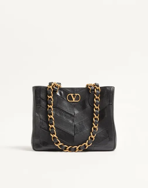 Маленькая сумка-тоут Valentino Garavani Laseine из кожи наппа с шевронным узором