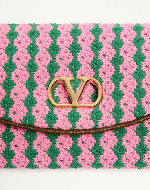 Маленькая сумка через плечо Valentino Garavani DeVain из вязаного полотна кроше