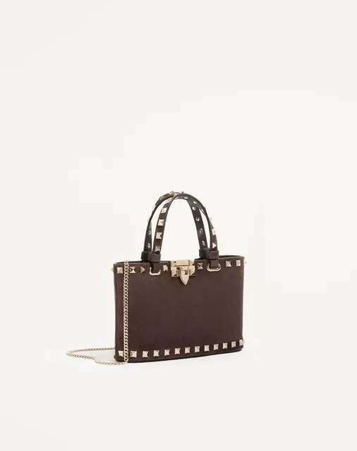 Мини-сумка-тоут Rockstud из замши