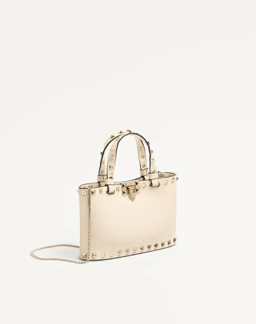 Мини-сумка-тоут Rockstud из зернистой телячьей кожи